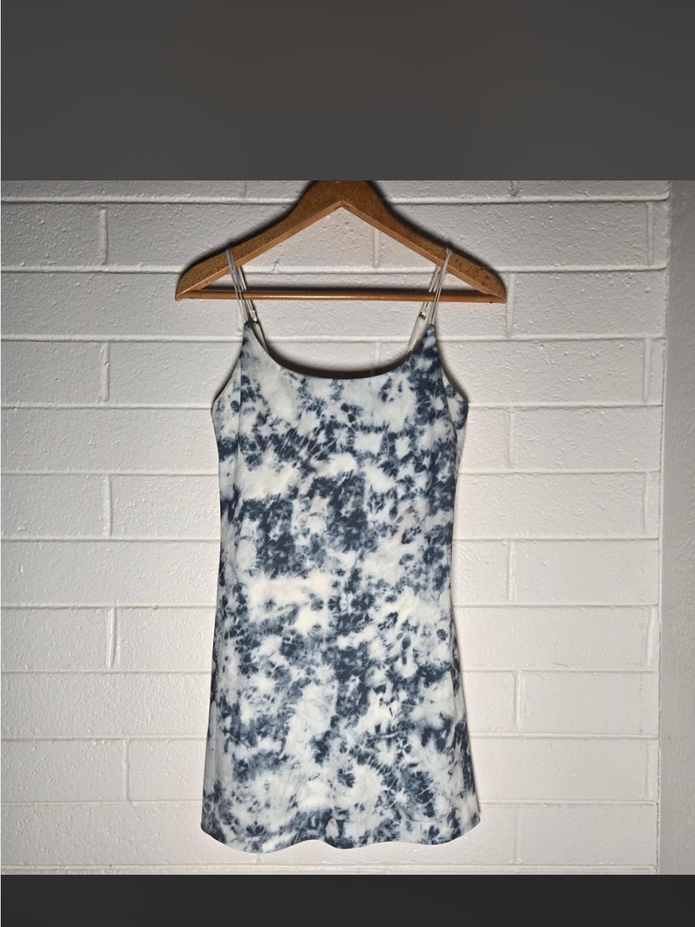 Abercrombie & Fitch White and Navy Tie-Dye Camisole Dress Skort